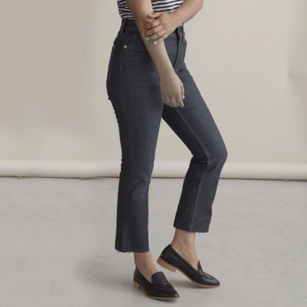 Everlane High Rise Kick Crop Grey Denim Jeans Size 27 R